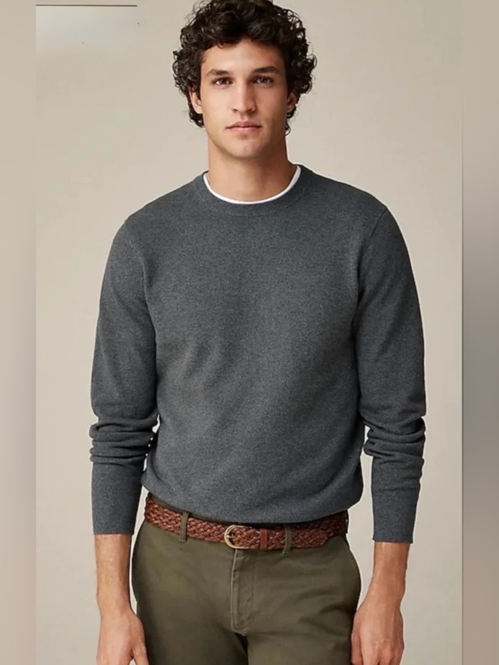 NWOT Men’s J. Crew 100%  Cotton Crewneck Sweater in Gray. Size Medium.